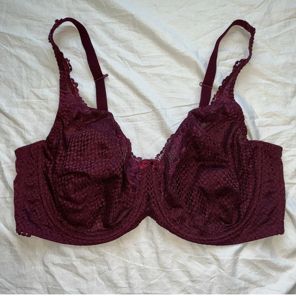 Fit Fully Yours Serena Lace Bra 40F Burgundy